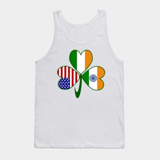 India Ireland USA Shamrock Flags Tank Top